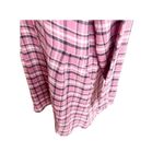 Garnet Hill Women’s Organic Cotton Plaid Shirt Dress Size 18 Pink Pockets Cabin Photo 6