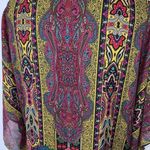 Est. 1946 Burgundy Multicolored Paisley Casual Career Kimono Blouse Medium NWT Photo 6