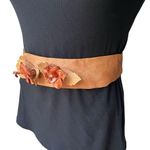 Unique Handmade Leather 3D Floral Accent Belt. Photo 3