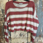 American Eagle  Striped Cropped Crewneck Sweater Womens size Small Photo 0