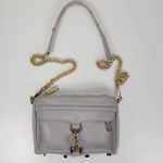 Rebecca Minkoff Rebecca Minkoff Womens Mini Mac Crossbody Bag Gray Leather Chain Strap Purse Photo 8
