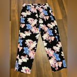 Vince Camuto  Black Floral Pants with Pink and Blue Photo 2