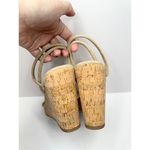 Steve Madden Sandals Womens Size 9.5 Tan Leather Suede Strappy Wedges Photo 5