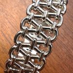 Boutique Hinged Woven Cuff Bracelet Statement Jewelry Silver Photo 2