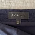 Talbots Tweed Knit Embroidered Sequin Fringe Pencil Skirt Navy Blue Size 10 Photo 7