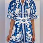 Billy J Women's XS Blue and White Hannah Midi Dress Photo 3