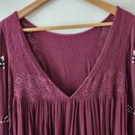 Free People  Womens Mohave Embroidered Maroon Red Mini Dress Boho Size Small Photo 6