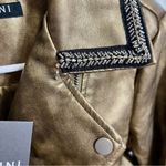 Baccini NWT  Women's Biker Leather Jacket Coat Rose Gold Metallic Size: Small Photo 5