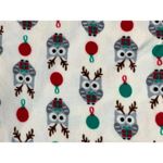 Kensie Super Soft Fleece Ivory Holiday Owl Print Nightie Pajamas with Hat Size S Photo 7
