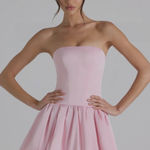 Oh Polly Fabiola Lace Up Bubble Hem Corset Mini Dress XS Pink EUC Photo 0