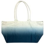 Athleta Blue White Ombre Beach Tote Bag 100% Cotton Photo 2
