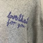 A New Day  Women's Grey Embroidered Mock Neck Sweater Medium Love That For You Photo 1