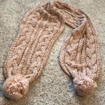 Francesca's New Francesca’s knit scarf, cable design, knit twin pom pom, new with tag Photo 2