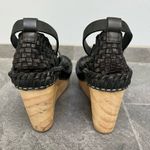 Free People Black Teagan Huarache Wooden Wedge Woven Shoes Size 41 Photo 3