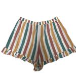 American Eagle Outfitters striped drawstring flowy ruffled shorts L Photo 1