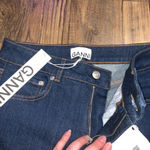Ganni  slim high waisted jeans Nwt navy logo designer denim spring skinny boho Photo 7