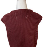J.O.A. Sweater Dress Maroon Mini Asymmetrical Hem w Slits Wool Blend Womens Medium Photo 6