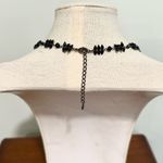 LC Lauren Conrad black beaded gunmetal collar necklace Photo 3