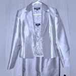 BNWT TAHARI LUXE Women’s Silver Business Suit Set Gray Size 4 Photo 2