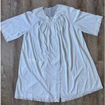Vintage Shadowline Size L Floral‎ Embroidered Nightgown Housecoat Dusty Blue USA Size L Photo 0