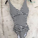Boden Talamanca Striped One Piece Bathing Suit, Navy/ White Size 6 Photo 1