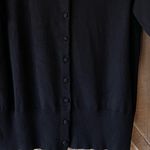 Audrey & Grace Black Cardigan Lightweight Dressy Sweater Petite Medium Solid Photo 9