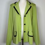 Misook Knit Jacket Bright Green Button Front Tailored Women’s Size Small Photo 4