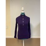 Lauren Ralph Lauren Women's Purple Top Medium Silver Snap Button Jumper Photo 1