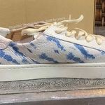 Soludos  Leather Blue and Cream Sneakers Size 6 Photo 0