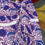 ZARA Like-New Purple White Paisley Print Sheer Long Skirt with Deep Slit Size XS Photo 2