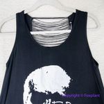 Allegra K New! Gothic Skull Backless T-Shirt black, Hollow Tassel, size S Photo 3