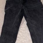ZARA Straight Leg mid rise black button fly raw hem jeans Photo 1