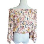 Free People Womens  Free Spirit Bell Sleeve Retro Floral Print Top - Sz XS Photo 4