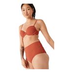 Victoria's Secret  Pink Crinkle High-Waist Shortie Bikini Amber Clay Size L Photo 1