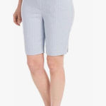 Hilary Radley Womens  Midweight Mid Rise Pinstripe Pull On Bermuda Shorts - Sz M Photo 0