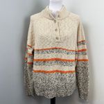 Garnet Hill  Organic-Cotton Slub-Knit Mock Neck Sweater XL Oatmeal Photo 2
