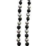 Handmade Raiders Black and Silver Kukui Nut 18” Lei Hawaiian Style NEW Photo 2