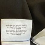 Anne Klein Black V Neck Blouse Sheer Lace Sleeve Pleated Collar Sz L Tie Neck Photo 8