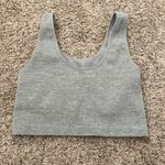 Brandy Melville Forever 21 size medium ribbed grey crop top with built in bra - super cute! Photo 0