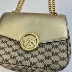 Michael Kors Gold Logo Shoulder Bag Crossbody Purse Photo 2