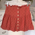 True Craft Western Skirt Button Down Rust Flirty Summer Cotton Womens Small Photo 0