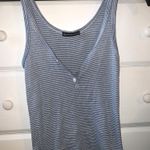 Brandy Melville Blue & White Striped Brandy Tank  Photo 0