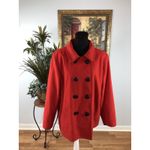 Old Navy  Pea Coat XL Pocket Long Sleeve Wool Blend Double Breasted Red Pocket Photo 1
