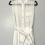 Vince Drapey White & Black Striped Sleeveless Button Front Midi Dress Medium Photo 5