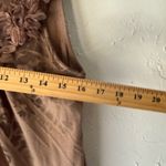 Y2k Cappuccino Tank Top Brown Floral Print Ruffle Neck Sleeveless Boho Going out Size L Photo 5