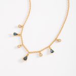Nice & Bella Gold and Blue Necklace and Earrings bundle Elegant Jewelry. Photo 3