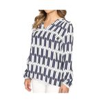 Pendleton  Women's Terra Tunic Blouse Pull Over Geometric Blue White Size XL Photo 1