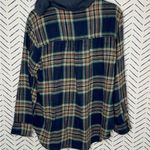 American Eagle  Blue flannel hoodie Size Medium Photo 2