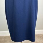 Adrianna Papell  Sequined Lace Sheath Cocktail Dress Navy Blue Size 14W Boat Neck Photo 8