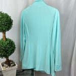 Boston Proper  Aqua Blue Button Front Long Sleeve Blazer NEW 10 Photo 2